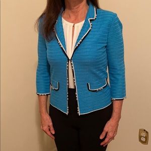 Ming Wang blazer with beaded accents